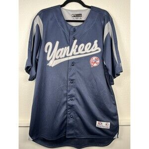 New York Yankees Jersey Men Large Blue True Fan Genuine Merchandise Baseball Y2K